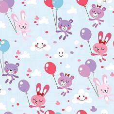 Imagem de Papel De Parede Adesivo Urso E Coelha 2,70x0,57m