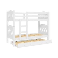 Imagem de Beliche Perola Branco com Cama Auxiliar e Colchão - Camas Fenix