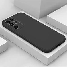 Imagem de Capa de silicone líquido para Samsung Galaxy S22 S21 Ultra S20 S10 Plus FE A73 A72 A53 A52 A71 A51 A31 A33 A32 4G 5G capa de telefone, preta, para Galaxy S20