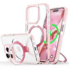 Imagem de UMIONE Capa magnética para iPhone 11 Pro com suporte e anel de dedo, compatível com magsafe, placa rígida transparente à prova de choque, capa de corpo inteiro, universal para meninos e meninas 5,8 -