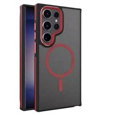 Imagem de Fosco para carga sem fio caso à prova de choque para samsung galaxy s24 s23 fe s22 plus ultra híbrido pára-choques armadura capa, vermelho, para s23 fe