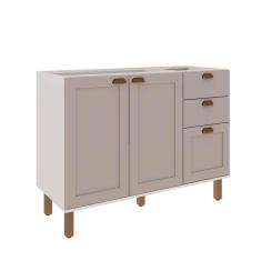 Imagem de balcão de cozinha sem tampo iluminata 2 pt 3 gv branco e 