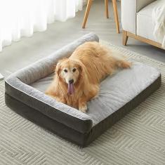 Imagem de BFPETHOME Camas ortopédicas para cães grandes - Sofá-cama impermeável para cães com capa lavável removível, cama grande para cães com forro impermeável e fundo antiderrapante, cama para animais de