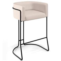 Imagem de Banqueta Decorativa Betina D02 Veludo Bege C-309