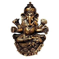 Imagem de Estátua de Ganesha Flor de Lotus  Resina 15cm