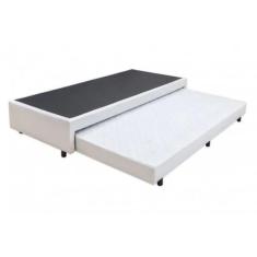 Imagem de Cama Box Solteiro com Auxiliar Espuma Sintético Branco 50x78x188