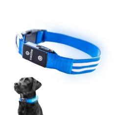 Imagem de Tractive Coleira de cachorro com luz LED recarregável por USB à prova d'água (azul)
