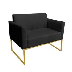 Imagem de Namoradeira Marisa Suede Preto Dourado