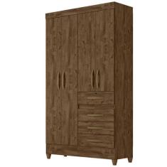 Imagem de Guarda Roupa Sobral 110cm 4 Portas Castanho Wood Moval