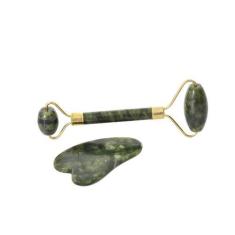 Imagem de Kit Massageador Facial e Gua Sha Jade - Rio de Ouro