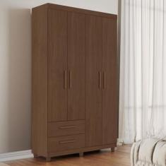 Imagem de Guarda Roupa Solteiro 4 Portas 2 Gavetas Califórnia Cacau