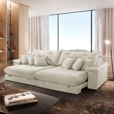 Imagem de Sofá ágata Linho Dois Módulos De 90 Cm B25 Meu Sofá Online A302 Linho Branco