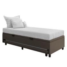 Imagem de Bicama Box Baú Solteirão 96X188cm Samy S05 Sintético Marrom - Mpozenat