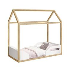 Imagem de Cama Montessoriana Zoe Branco Fosco Com Natural - Moveisaqui - Reller