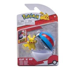 Imagem de Clip Go Bola e Figura Pokemon Pikachu Com Great Ball