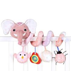Imagem de Nurnesy Infantil bebê Elefante Espiral Pelúcia Pendurado Brinquedos para Assento de Carro Carrinho Envoltório Em Torno de Carrinho de bebê Brinquedo Pingente Construído Em Caixa