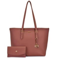 Imagem de Bolsa grande feminina faculdade trabalho elegante de ombro com zíper c