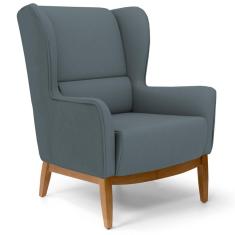 Imagem de Poltrona Decorativa Base Manu Madeira Milena C-03 Corano  Escuro - Domi