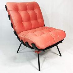 Imagem de Poltrona Costela Veludo Coral - Poltronas do Sul