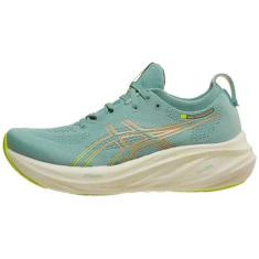 Imagem de ASICS Tênis de corrida feminino GEL-NIMBUS 26, Celadon claro/amarelo seguro, 36