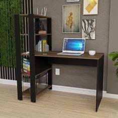 Imagem de Mesa Escritório Escrivaninha 1,20M Com Prateleiras Netmobil