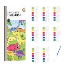 Imagem de Livro de pintura em aquarela de bolso | Livro de colorir de água mágica com bolso de 12 páginas com caneta | Marcador de página de pintura em aquarela recortada de arte DIY | Livros de colorir para crianças meninas meninos presente