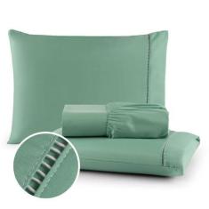 Imagem de Jogo De Lençol King 3 Peças Percal Ponto Palito - Angel Distribuidora