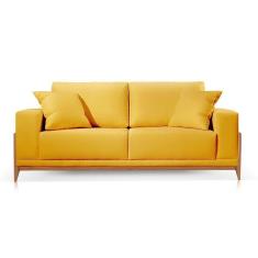 Imagem de Sofá 3 Lugares Fixo Living Bellagio Veludo Amarelo 18 2,10m