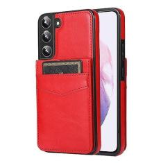 Imagem de Capa de suporte para Samsung Galaxy S23 S22 S21 S20 FE Ultra S10 E S9 S8 Plus Carteira Cartão Choque Flip Couro Bolsas de telefone Capa, vermelha, para Galaxy S10E