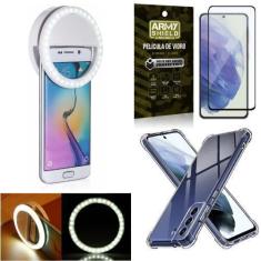 Imagem de Kit Galaxy S21 FE Flash Ring + Capa Anti Impacto + Película de Vidro 3