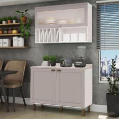 Imagem de Cozinha Modulada Cristal 120 Cm Provençal 2 Módulos Clássico - Genialf