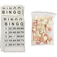 Imagem de Jogo de tabuleiro de bingo, cartas de bingo clássico, bingo de madeira vintage 