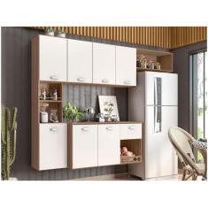 Imagem de Cozinha Compacta Suspensa Poliman Móveis Mila com Balcão 7 Portas 1 Ga