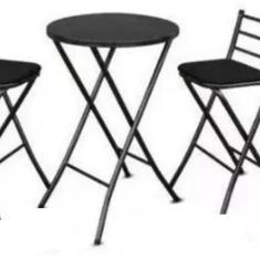 Imagem de Kit Mesa Alta Bistr  Bar E 2 Banquetas Dobr veis