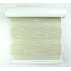Imagem de Cortina Rolô Double Vision Com Perfil Frontal Crisdan 2,00 Largura X 1,60 Altura Bege