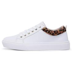 Imagem de Tênis Branco / Onça Casual Feminino Leve E Confortado - L N Acessório