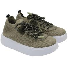 Imagem de Tênis Fem Petite Jolie Start Knit Oliva PJ6890-Feminino