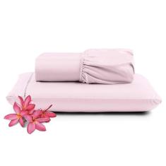 Imagem de Jogo De Lençol Primor Solteiro 2 Peças Percal 400 Fios Ponto Palito - Rosa