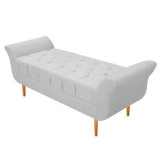 Imagem de Recamier Estofado Ari 160 cm Queen Size Corano Branco - ADJ Decor