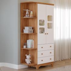 Imagem de Guarda Roupa Uli 2 Portas 3 Gavetas com Prateleiras 100% MDF