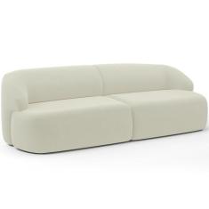 Imagem de Sofá 3 Lugares Curvo Orgânico Para Sala Living 220cm Barolo L06 Veludo