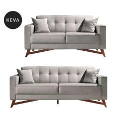 Imagem de Conjunto de Sofá 2 e 3 Lugares Kivik Oslo Algodão Bege - Keva