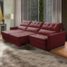 Imagem de Sofá Retrátil 6 Lug 290 Cm Legacy Reclinável Mola Bonnel Braço Fino Ve