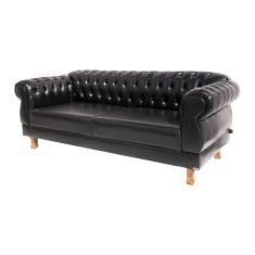 Imagem de Dois Sofás Chesterfield Elisabeth 2M - Corano Preto / Sala De Estar, R