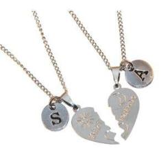 Imagem de Colar Cordão Amizade Best Friends Amigas Inicial Aço Inox