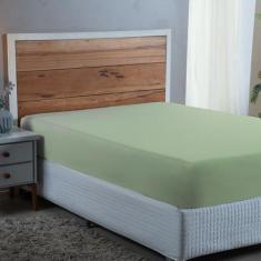 Imagem de Lençol Cama Box Casal Avulso 100% Algodão Com Elástico Liso Percal 300