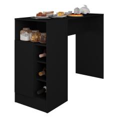 Imagem de Balcão/bancada De Cozinha Com Armário E Adega Multimóveis Cr20116 Preto Preto