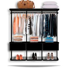 Imagem de Guarda Roupa Closet Aramado Modulado Gaveta mdf 1,90m pt