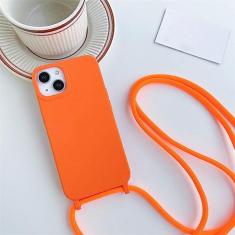 Imagem de Capa de telefone de silicone fosco com cordão transversal para iPhone 14 7 8 Plus 13 12 11 Pro XS Max X XR SE 2 3 Capa de TPU macia de cor sólida, laranja, para iphone XR