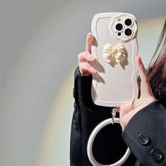 Imagem de Fashion Wave Frame 3D Bow Silicone Soft Ring Shell Para iphone 14 11 12 13 Pro Max Xr 7 8 Plus SE2 Phone Case, white1, For iphone 11